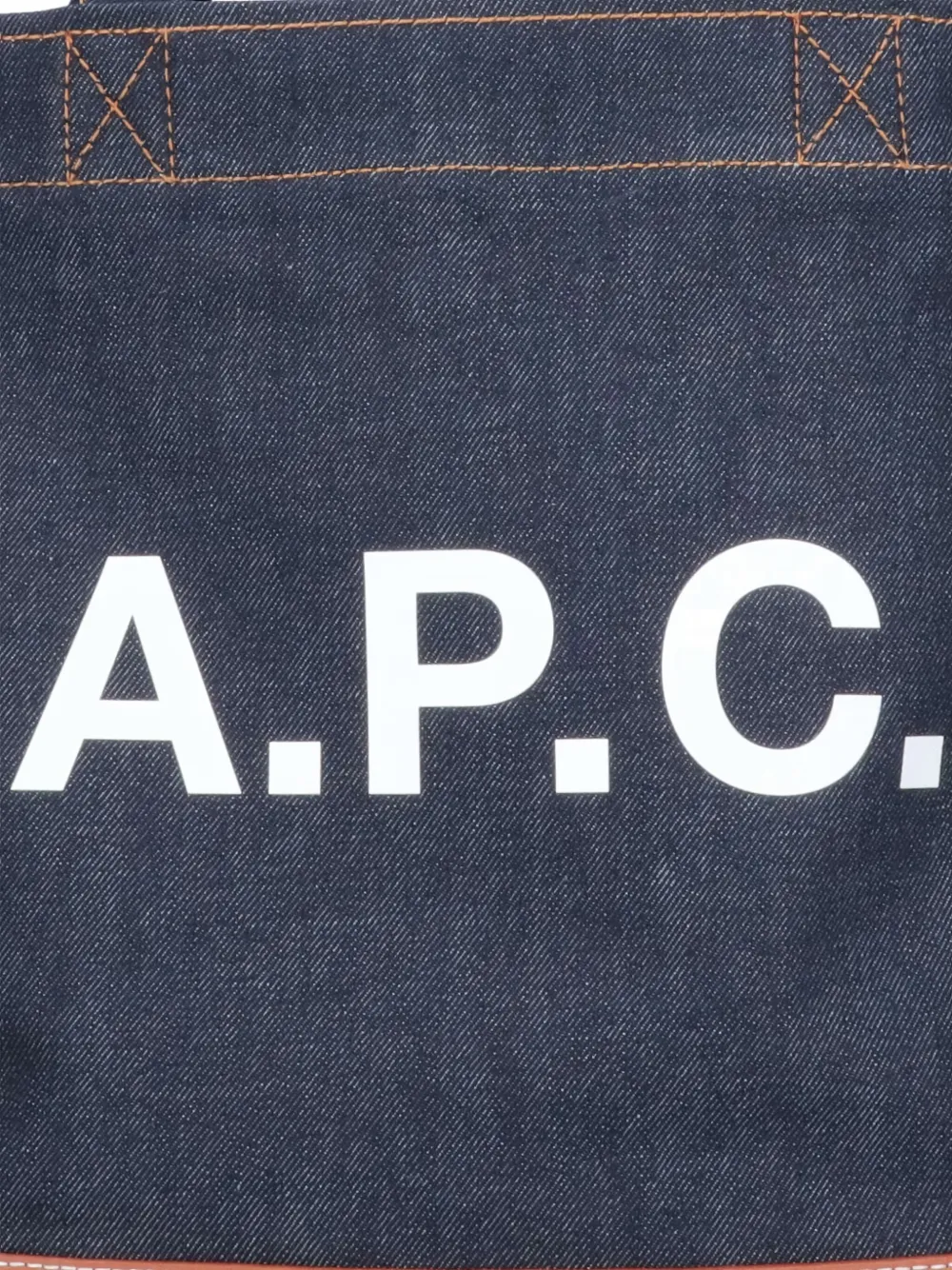 A.P.C. Denim shopper met logo Blauw