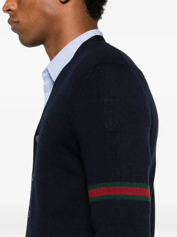 GUCCI ネイビー ボタン付きカーディガン 中古・古着通販】GUCCI (グッチ) オーバーサイズ ケーブルニット