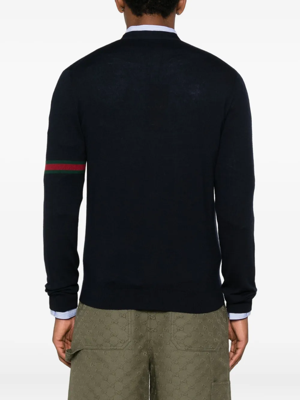 Gucci Button-fastening Cardigan In Blue