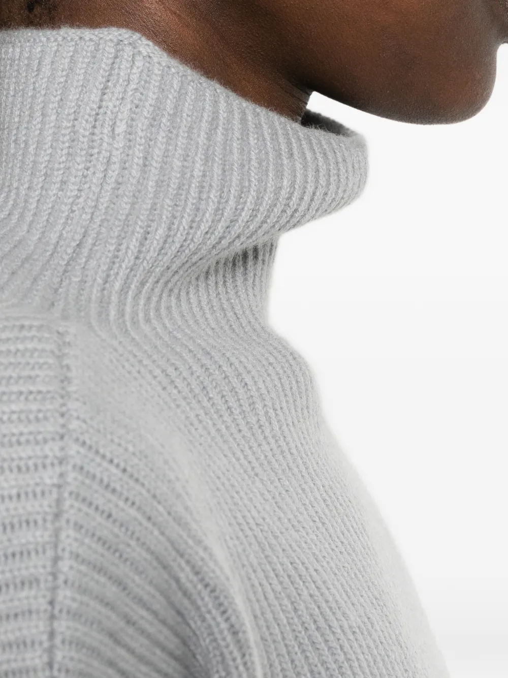 La Julie Cashmere Ribgebreide coltrui Grijs