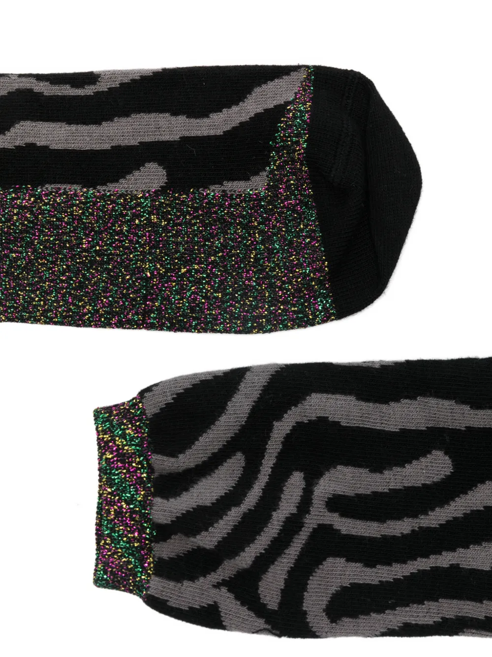  Alto Zebra-print Shimmer Socks - Black 