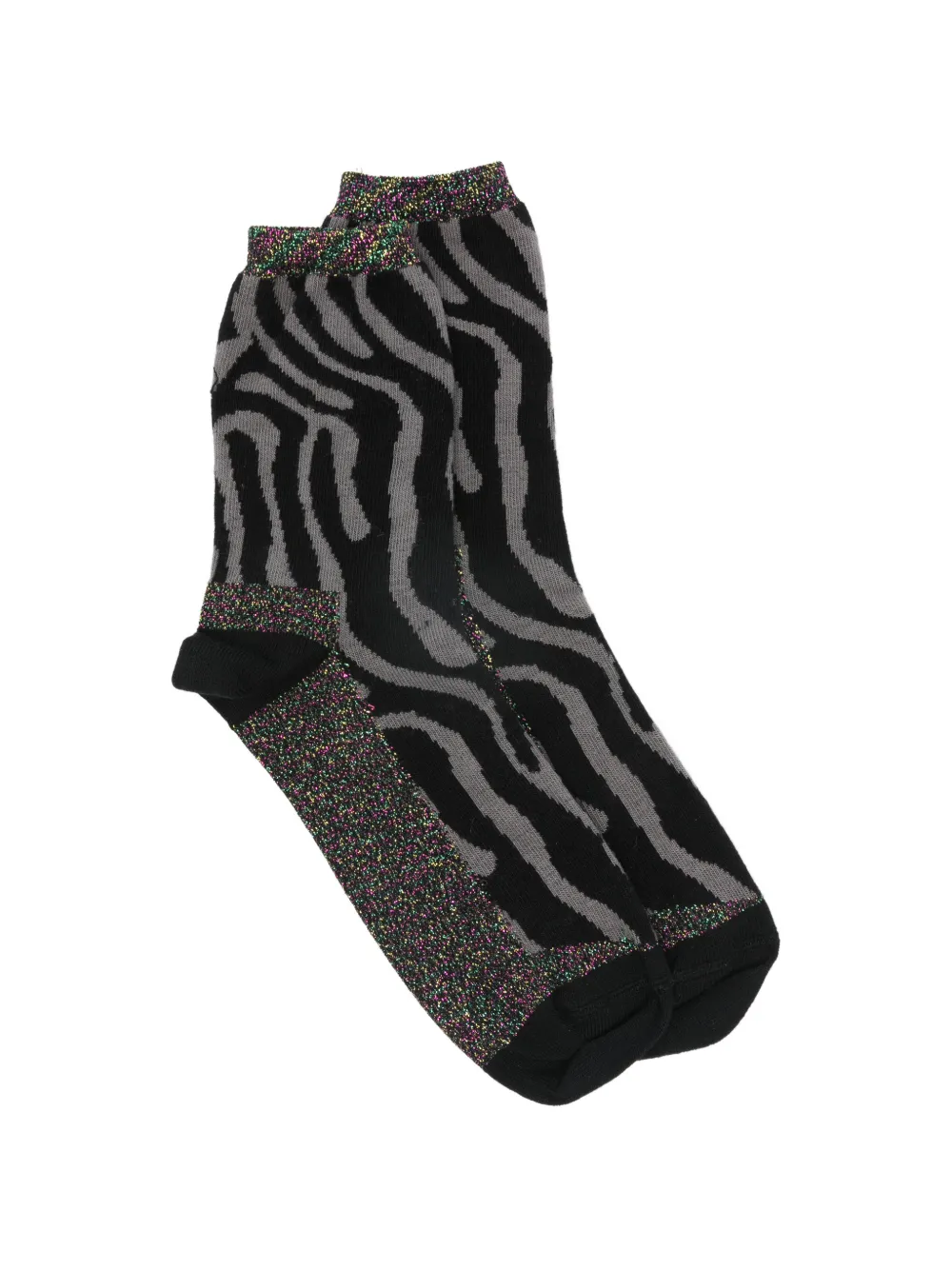 ALTO zebra-print shimmer socks - Schwarz