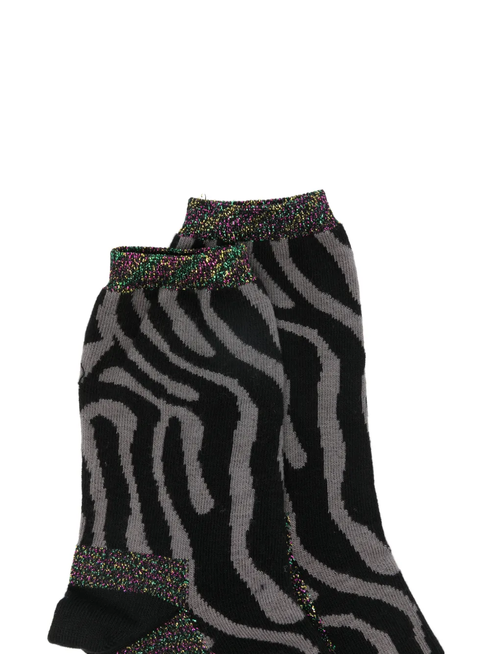  Alto Zebra-print Shimmer Socks - Black 