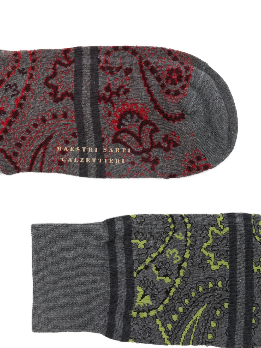  Alto Paisley Striped Socks - Grey 