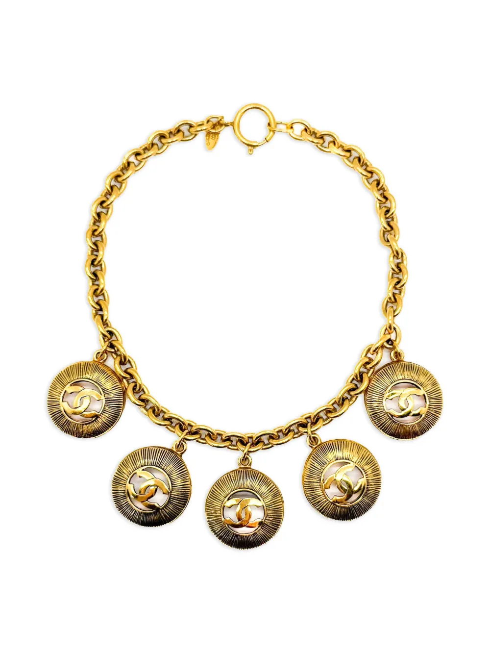 CHANEL Pre-Owned 1980s logo-charm necklace | Gold | Image 1