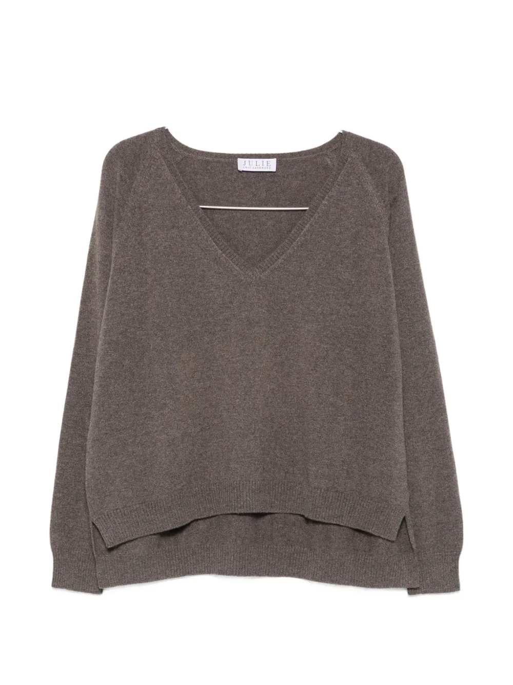 La Julie Cashmere V-neck raglan-sleeve sweater - Grey