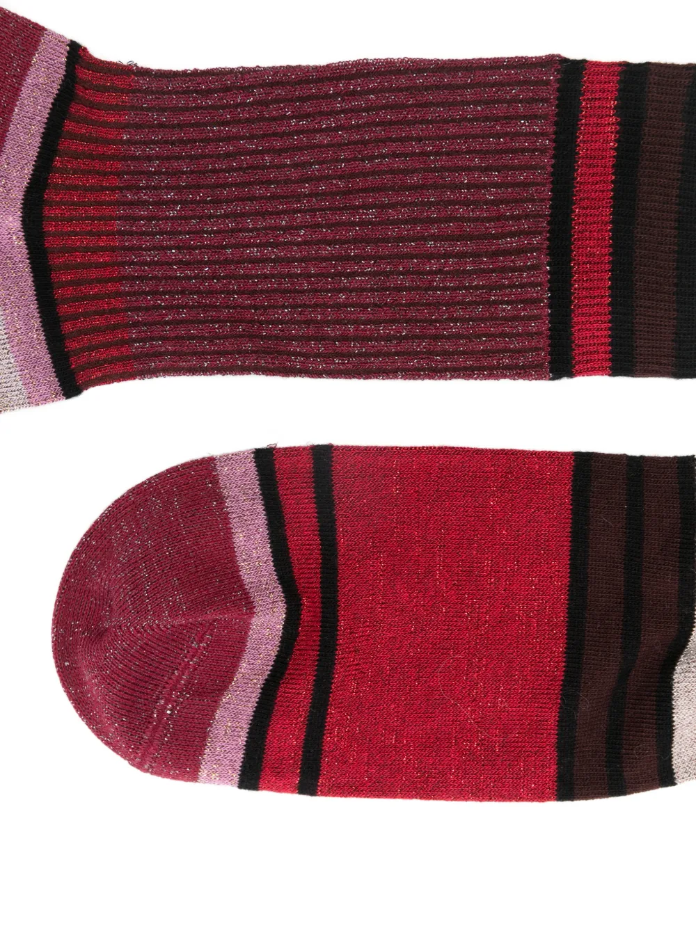  Alto Calcetines A Rayas - Rojo 