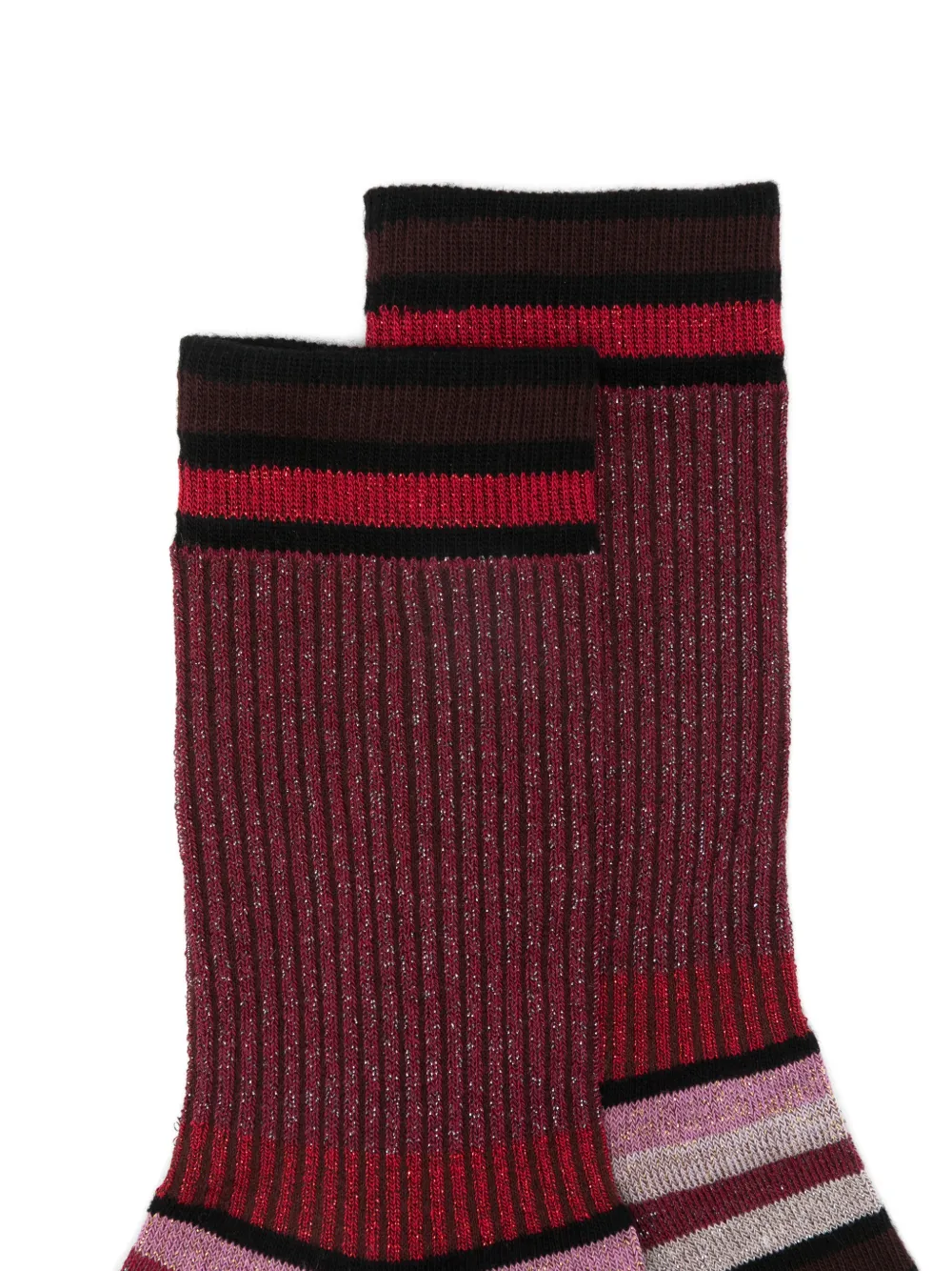  Alto Calcetines A Rayas - Rojo 