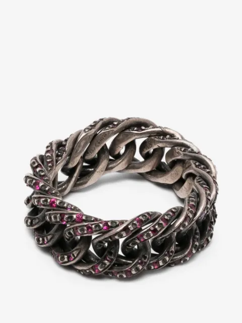 Ugo Cacciatori anillo de cadena con rubíes