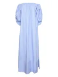 V:PM ATELIER Mandy off-shoulder striped maxi dress - Blue