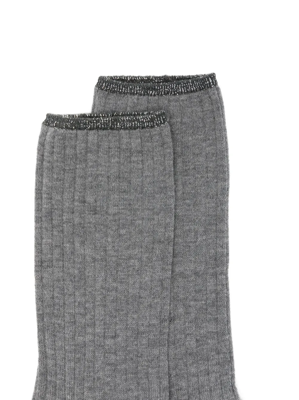  Alto Ribbed Shimmer Trim Socks - Grey 