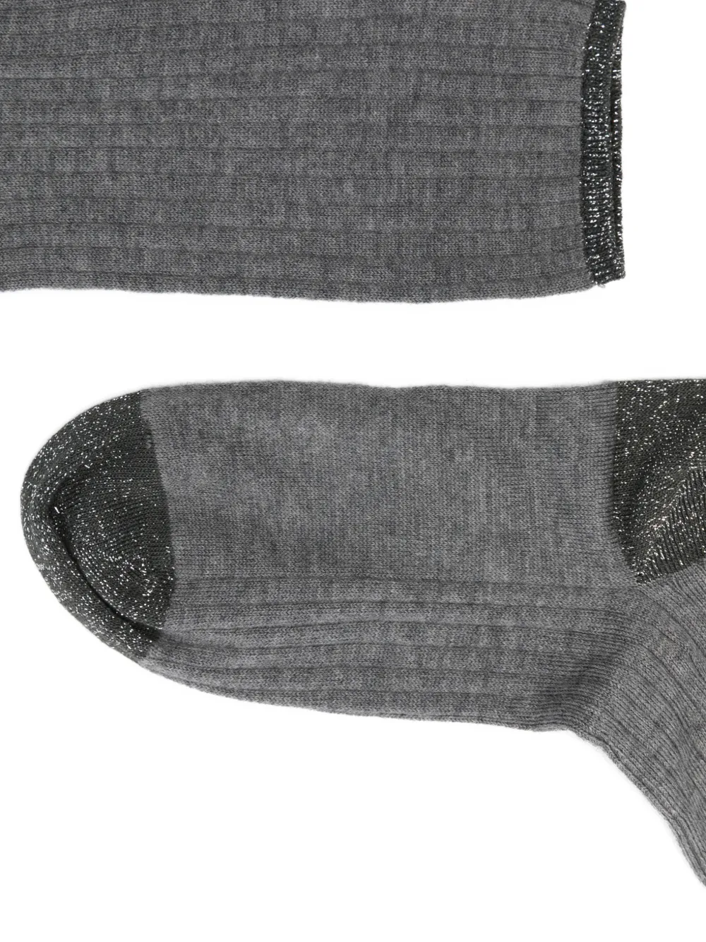  Alto Ribbed Shimmer Trim Socks - Grey 
