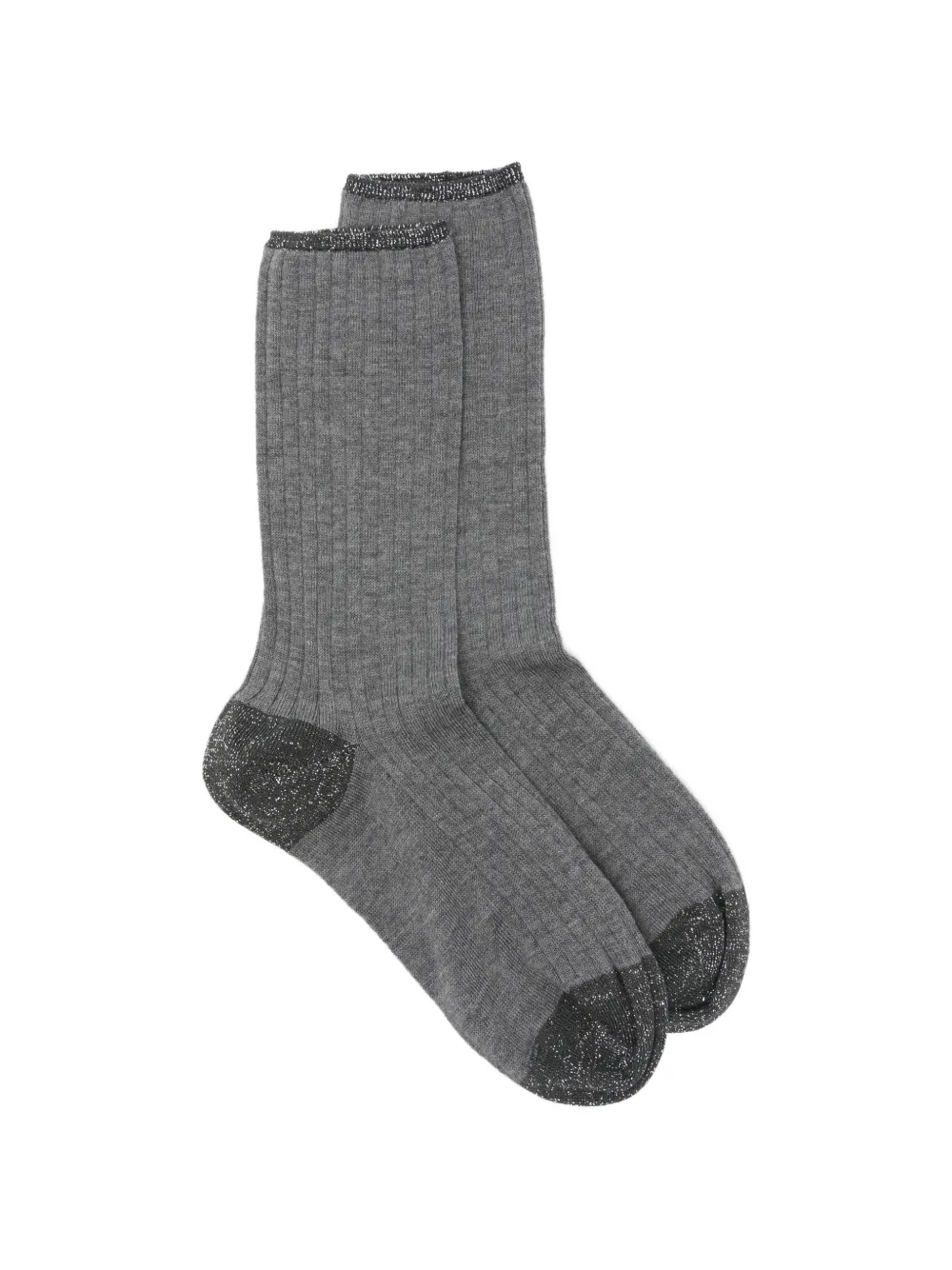 ALTO ribbed shimmer trim socks - Grau