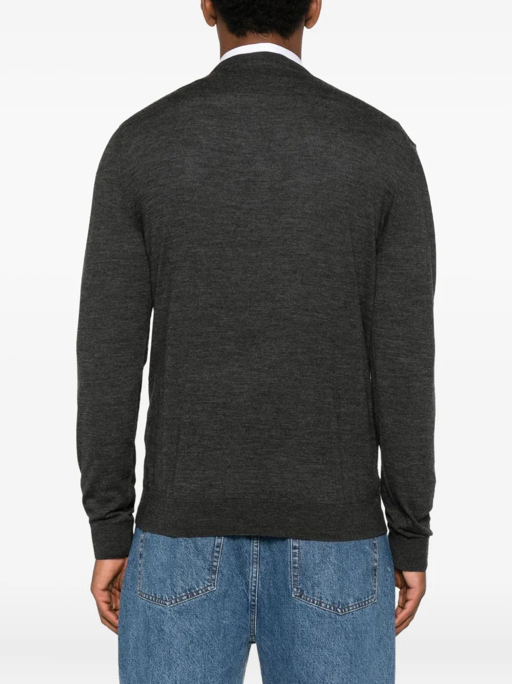 Gucci V-neck Wool Sweater In Black