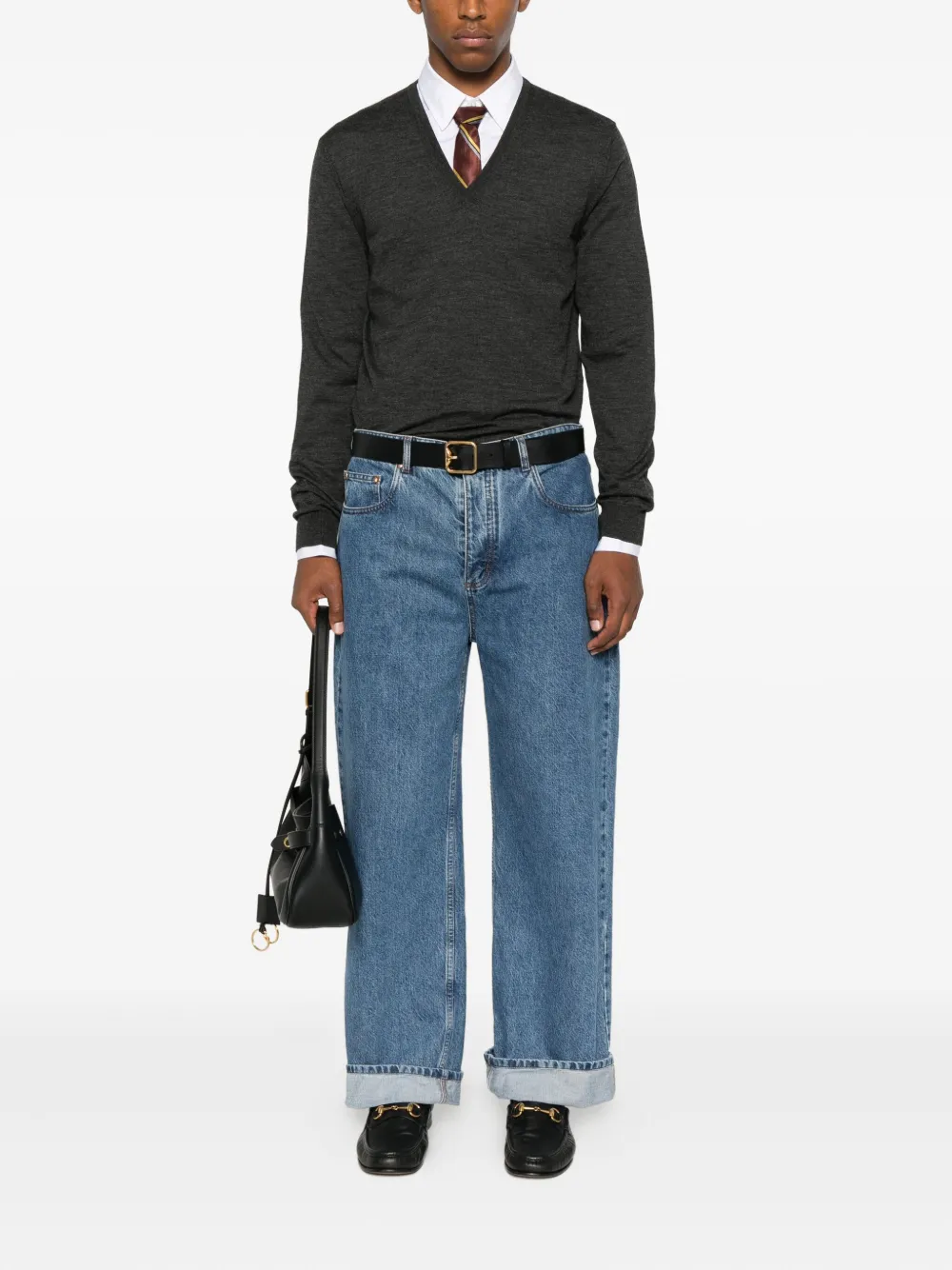 Gucci V-neck wool sweater - Grijs