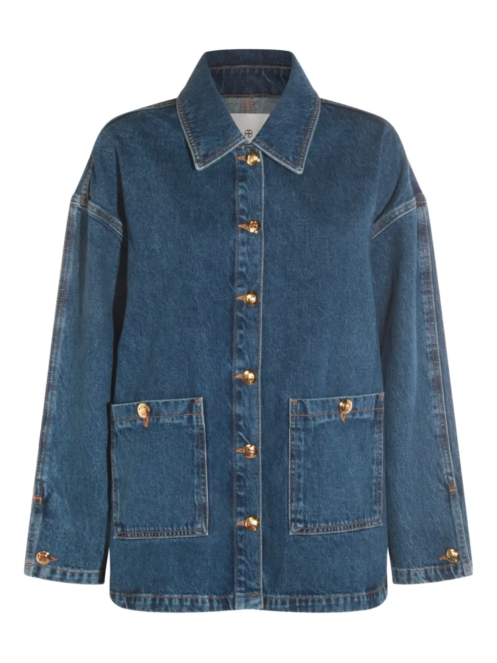 ANINE BING patch-pocket denim jacket Blauw