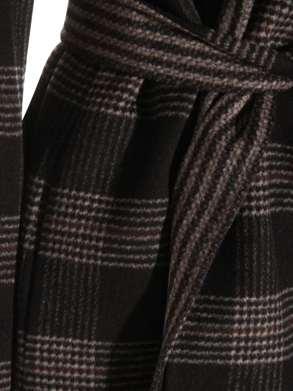 Twinset Black And Grey Wool Coat In Black