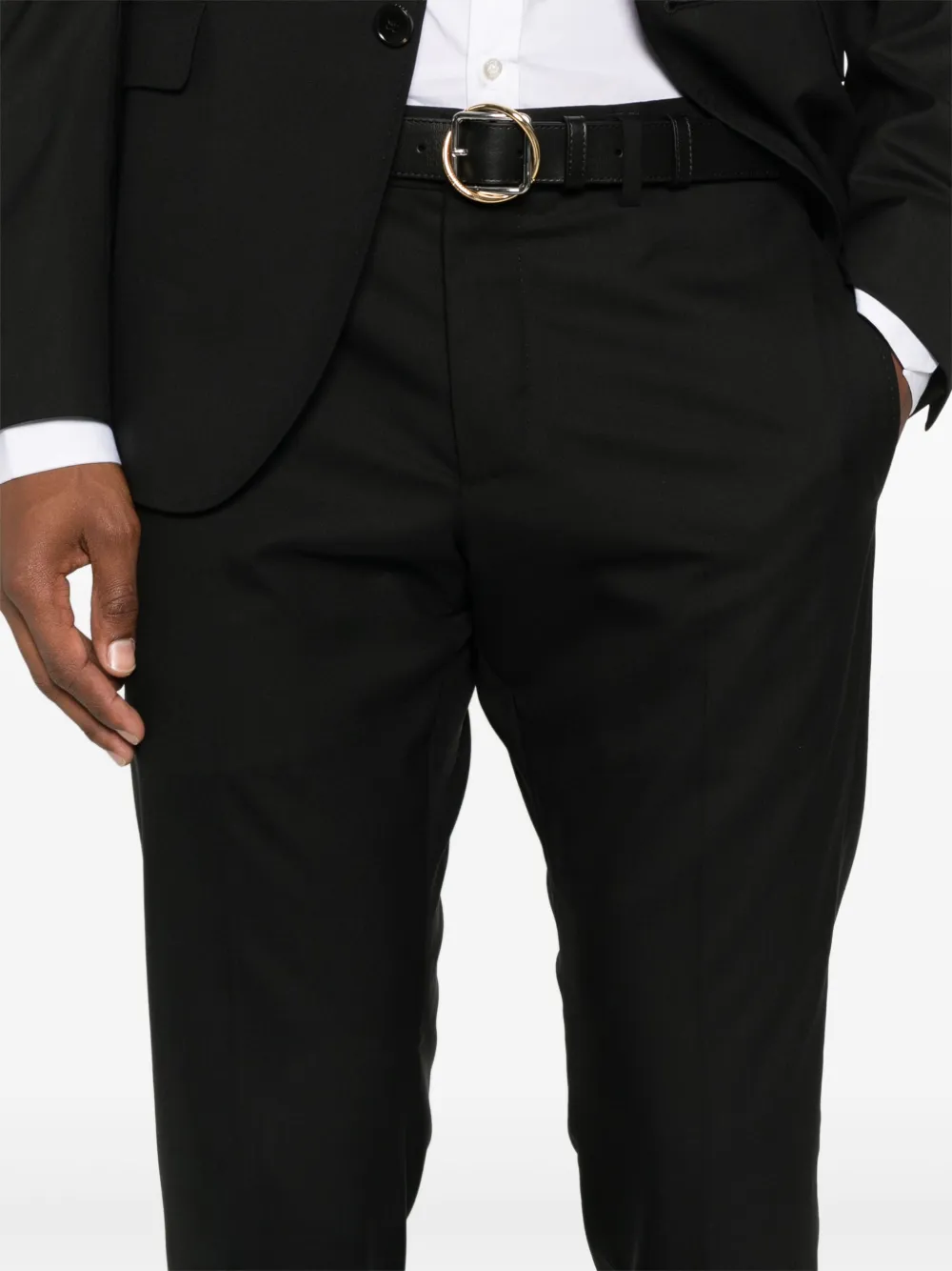 Gucci Wollen pak met enkele rij knopen Zwart