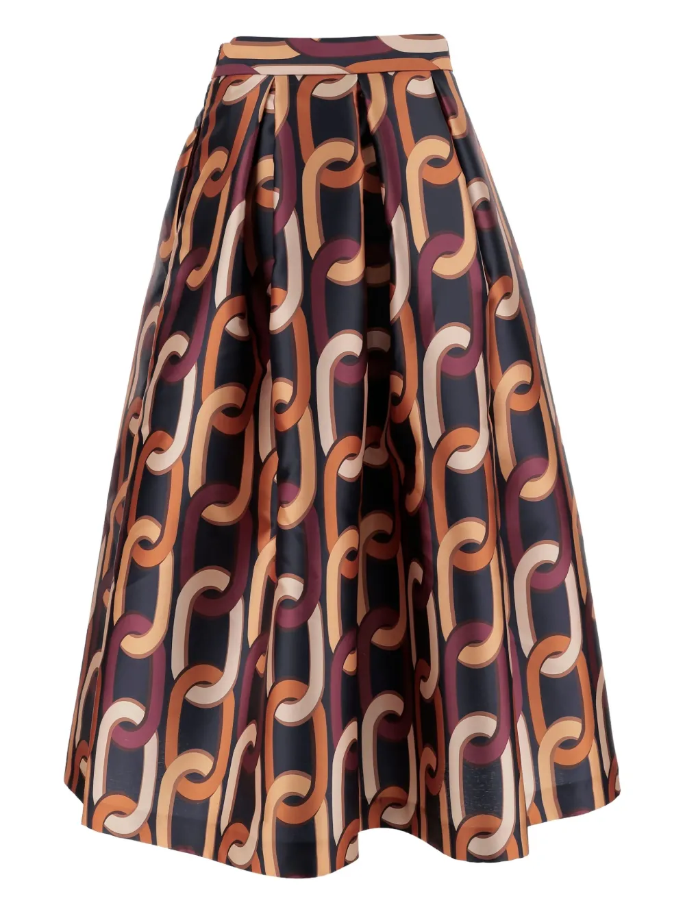 Lunatica Milano Luna K Chain Pleated Midi Skirt In Multi
