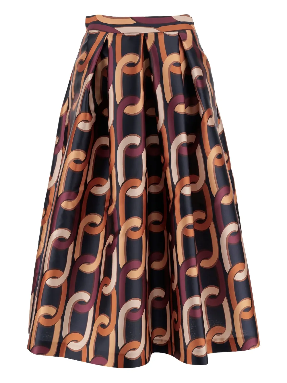 Lunatica Milano Luna K Chain Pleated Midi Skirt In Multi
