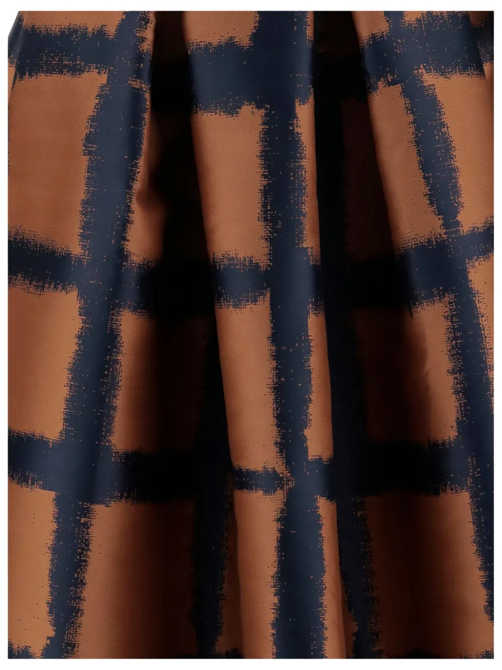 Lunatica Milano Grid-pattern Midi Skirt In Brown