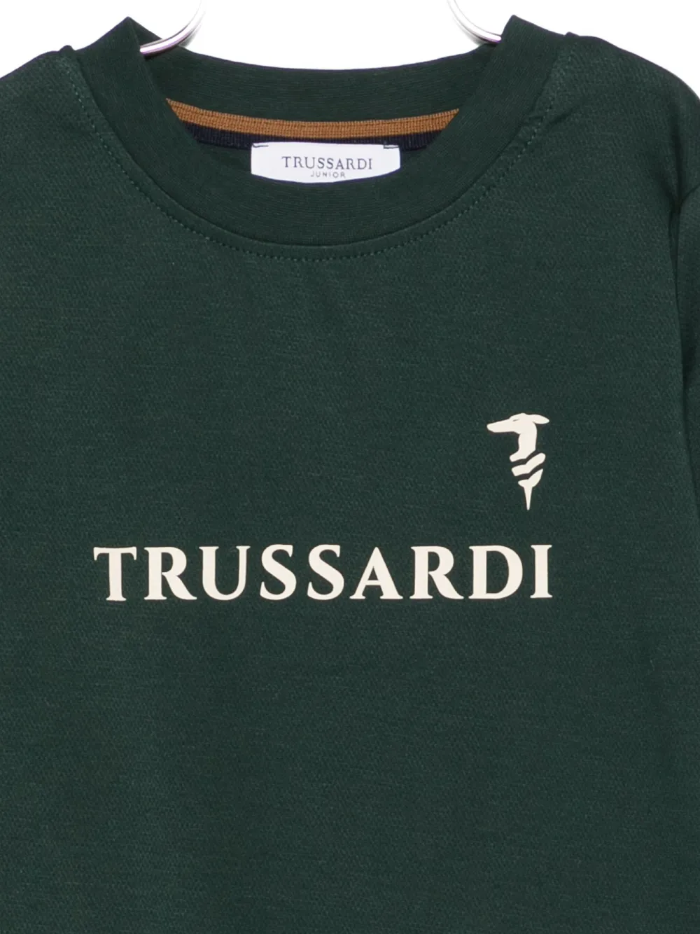 Trussardi Junior Logo-print Long-sleeved Sweatshirt In Green
