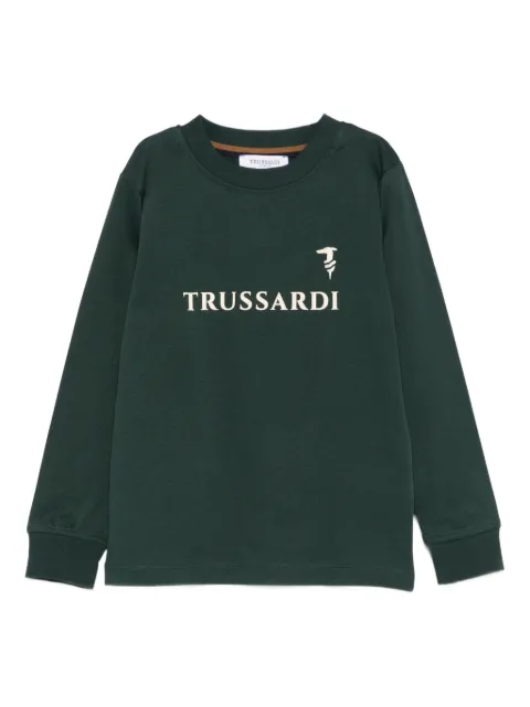TRUSSARDI JUNIOR logo-print long-sleeved sweatshirt