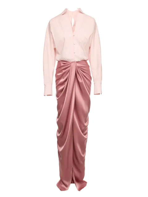 V:PM ATELIER Corynna draped satin-panel maxi dress