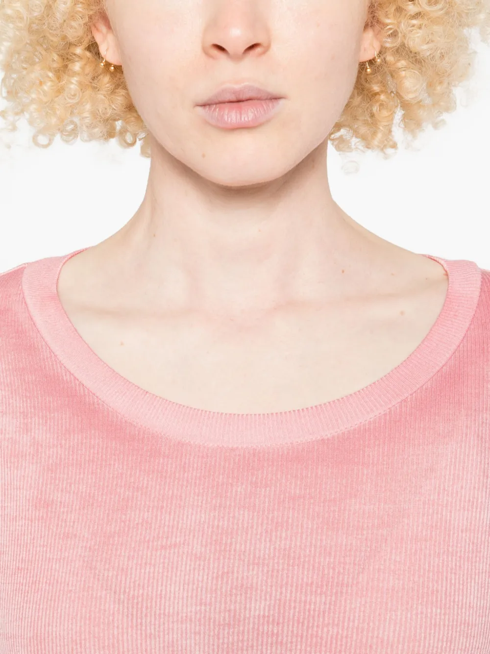 Avant Toi Ribbed Long-sleeve Sweater In Pink
