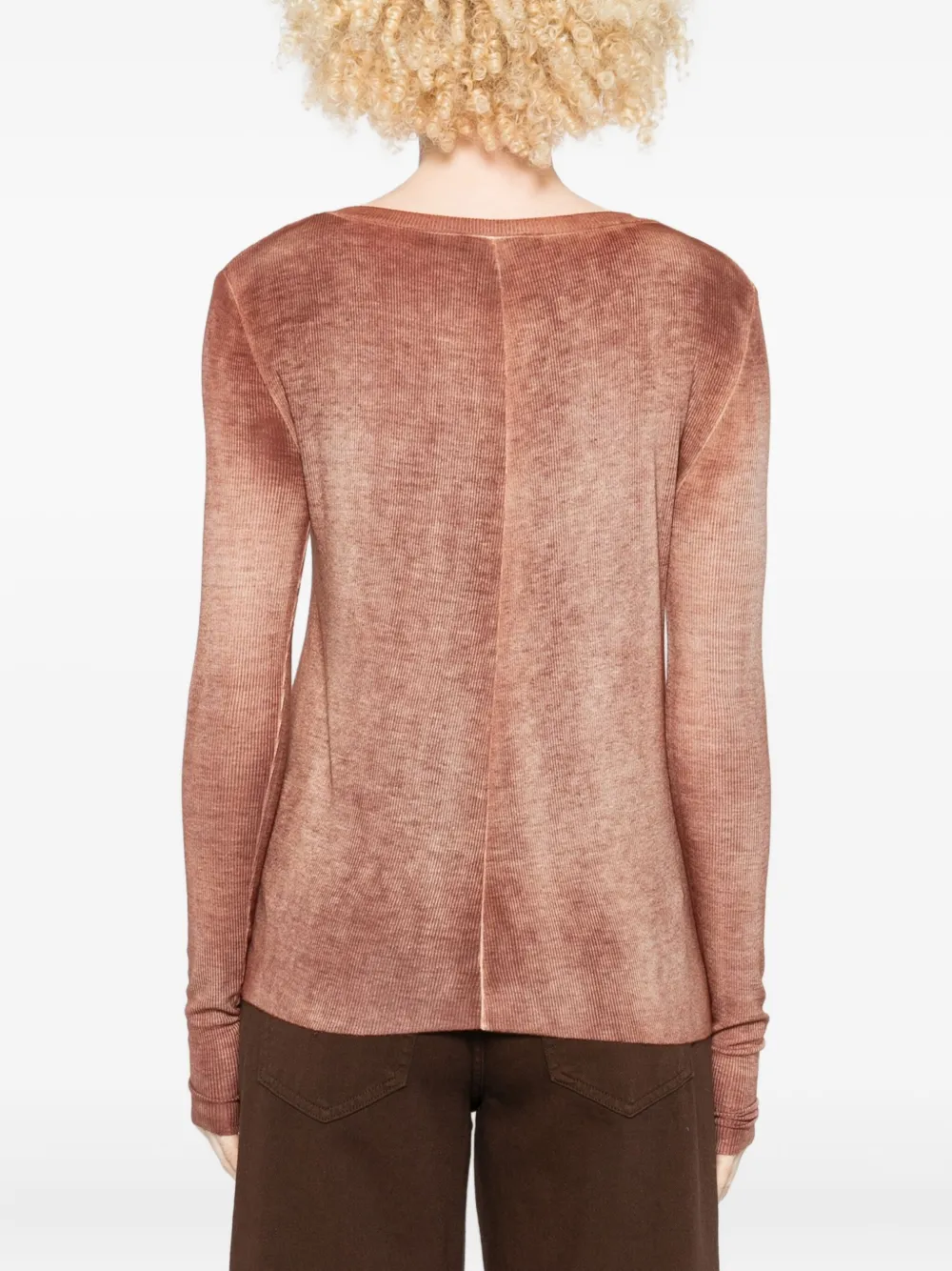 Avant Toi Ribbed Micro Sweater In Red