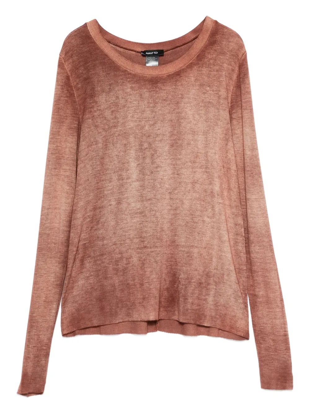 Avant Toi Ribbed Micro Sweater In Red