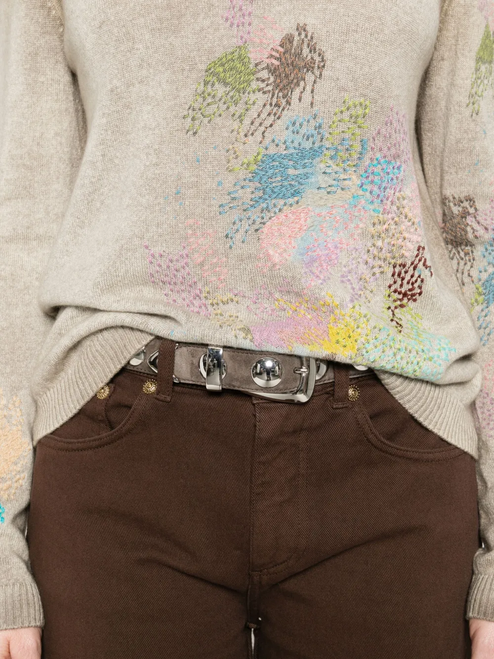 Avant Toi Painted Cashmere Sweater In Multi