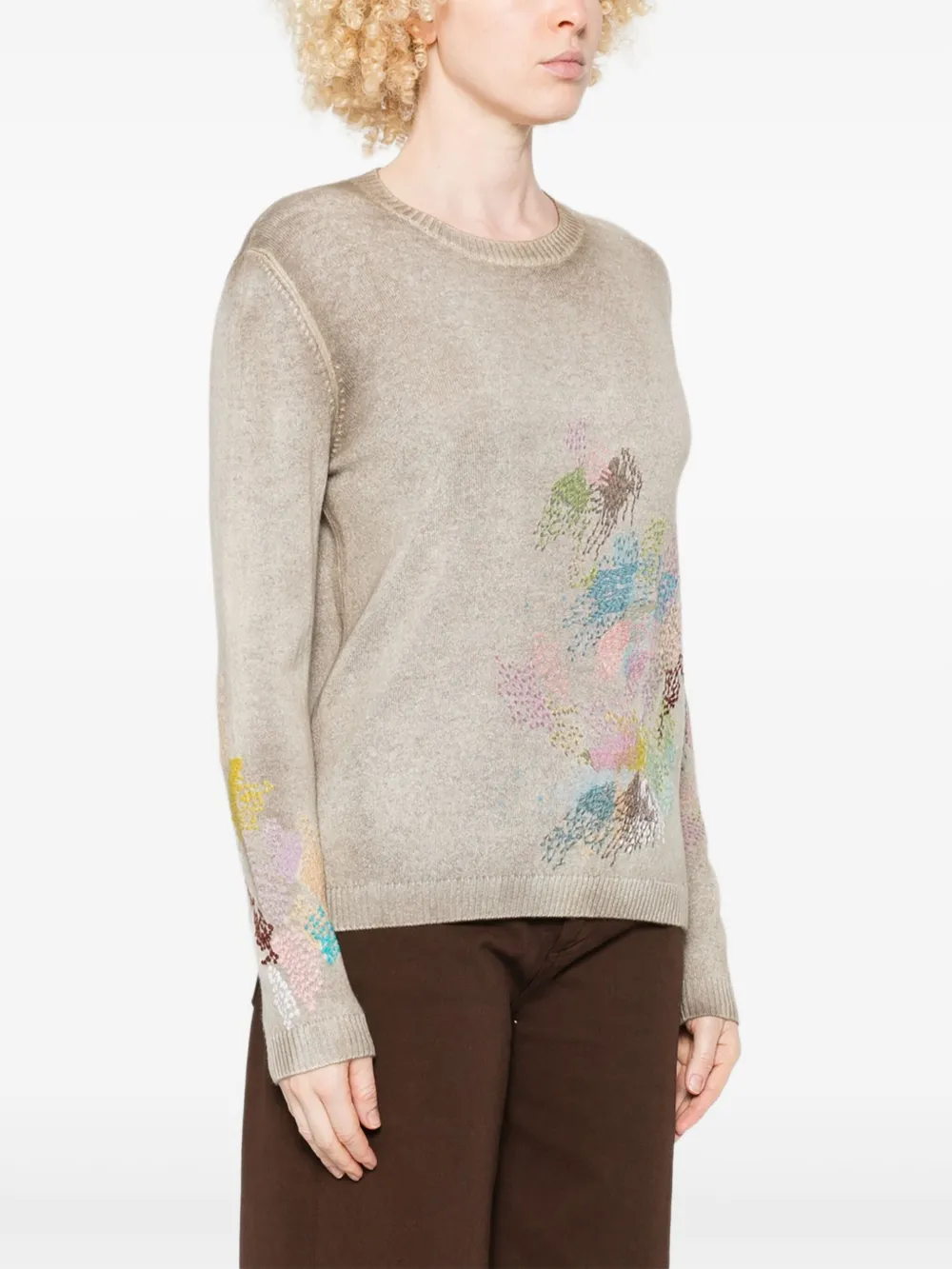 Avant Toi Painted Cashmere Sweater In Multi