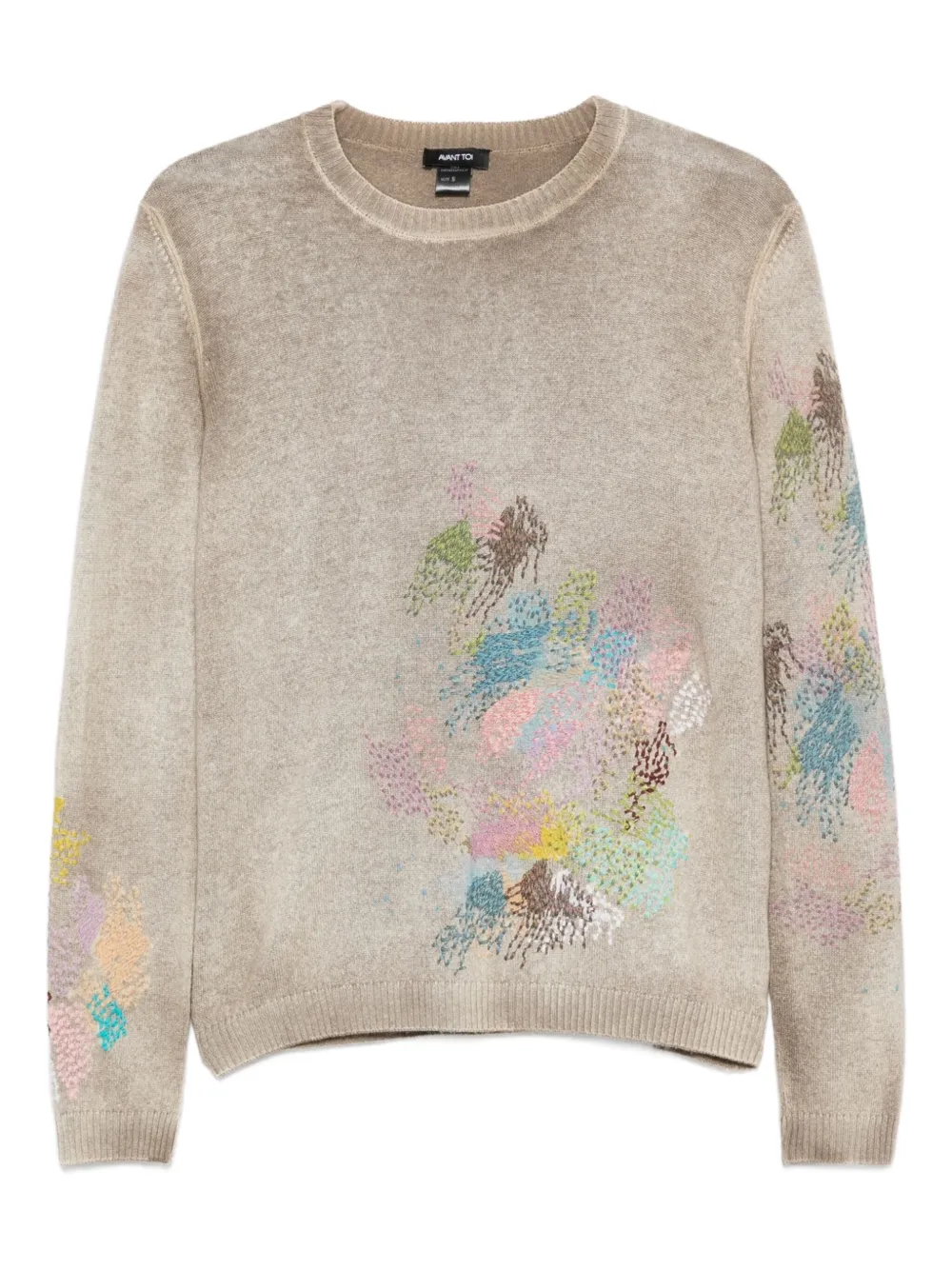 Avant Toi painted cashmere sweater | Neutrals | Image 1
