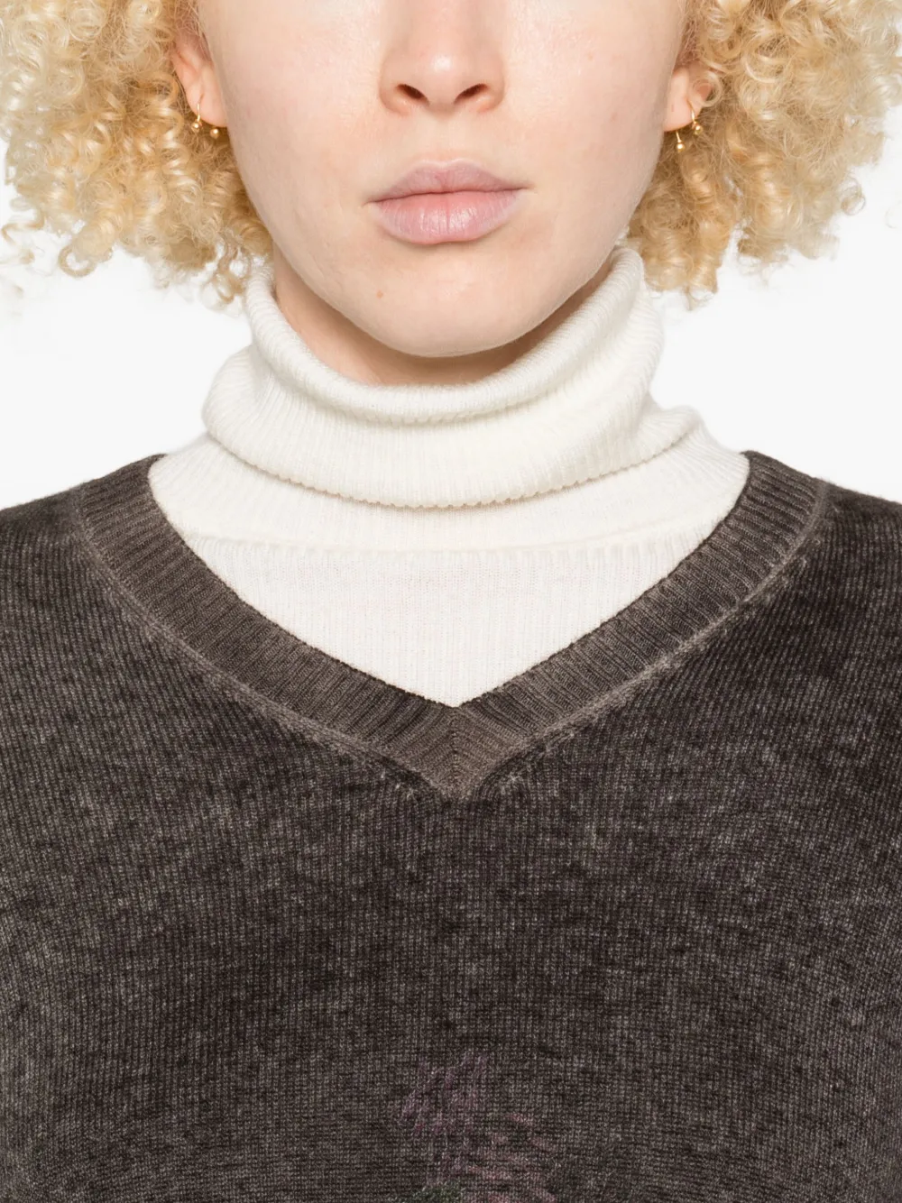 Avant Toi Handgeverfde kasjmier trui Zwart