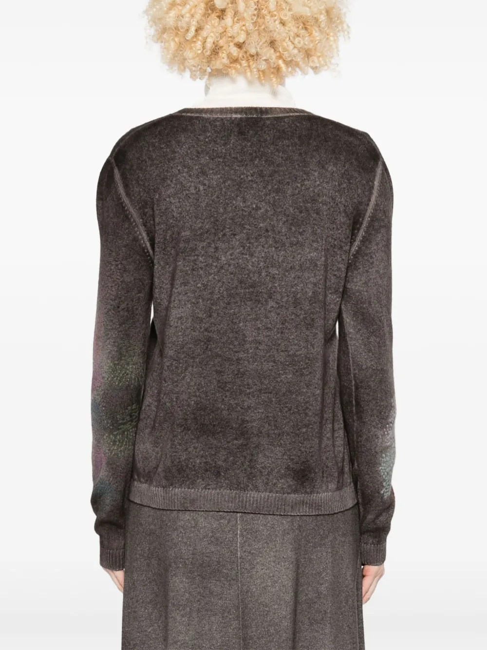 Avant Toi Handgeverfde kasjmier trui Zwart