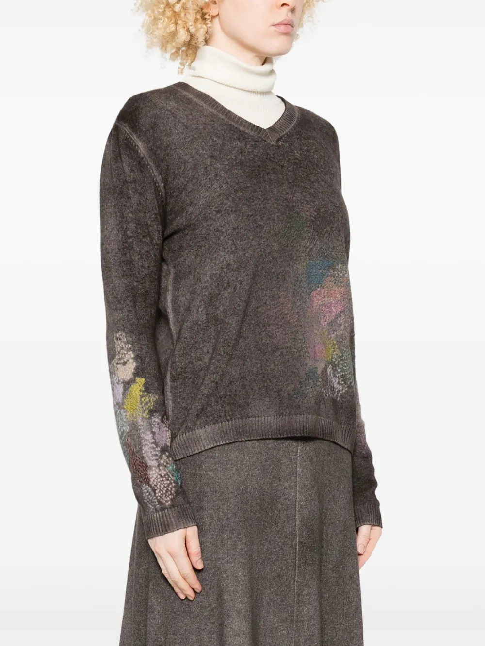 Avant Toi Handgeverfde kasjmier trui Zwart