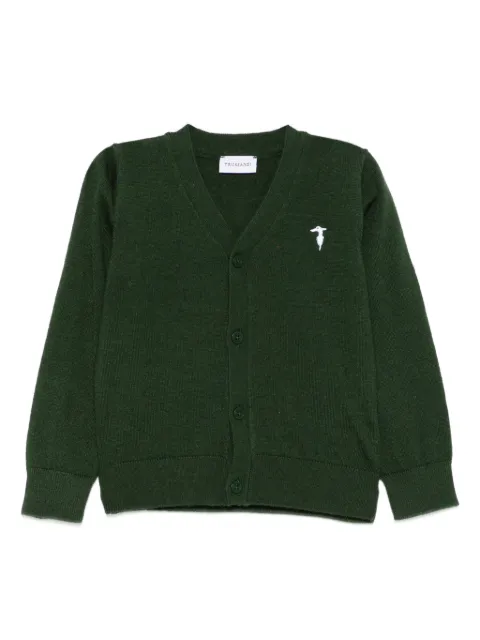 TRUSSARDI JUNIOR embroidered-logo button cardigan