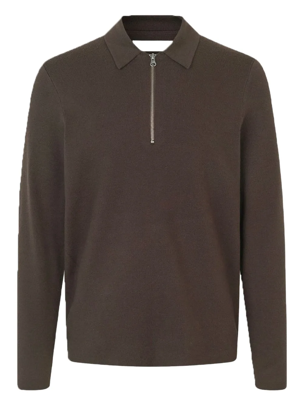 Samsoe & Samsoe Half-zip Polo Shirt In Brown