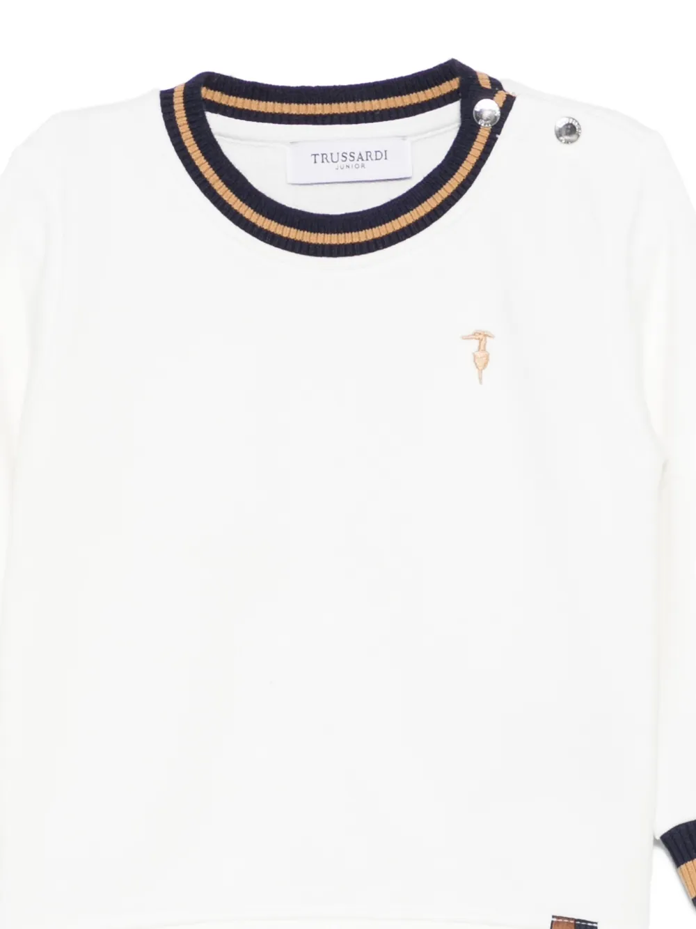 TRUSSARDI JUNIOR Sweater met geborduurd logo Wit