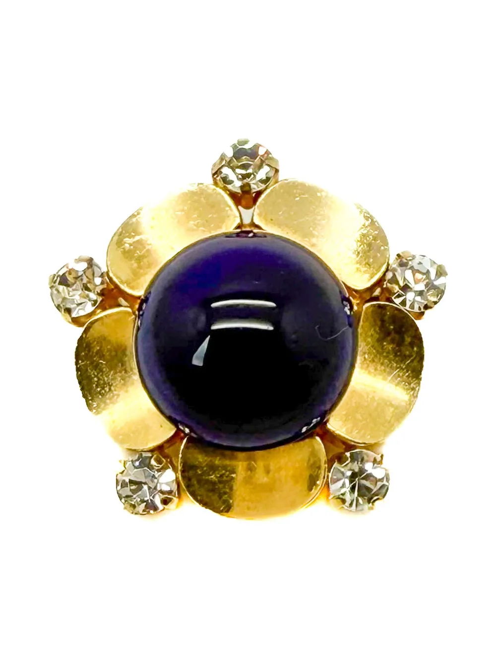 Christian Dior Pre-Owned 1967 フローラル ブローチ - ゴールドトーン Christian Dior Pre-Owned 1967 フローラル ブローチ - ゴールドトーン