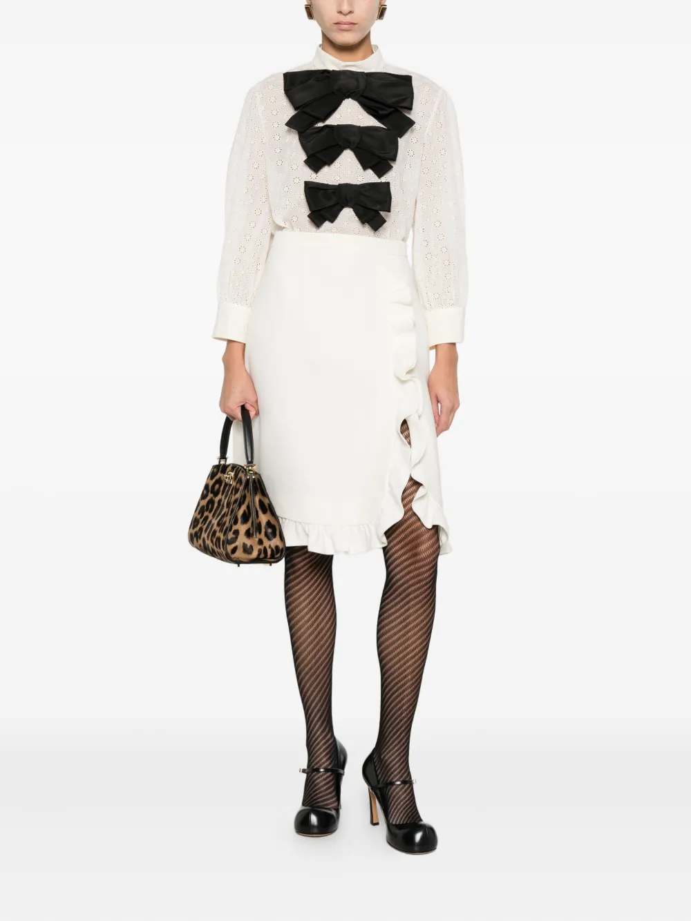 Valentino Garavani ruffled mini skirt - Wit