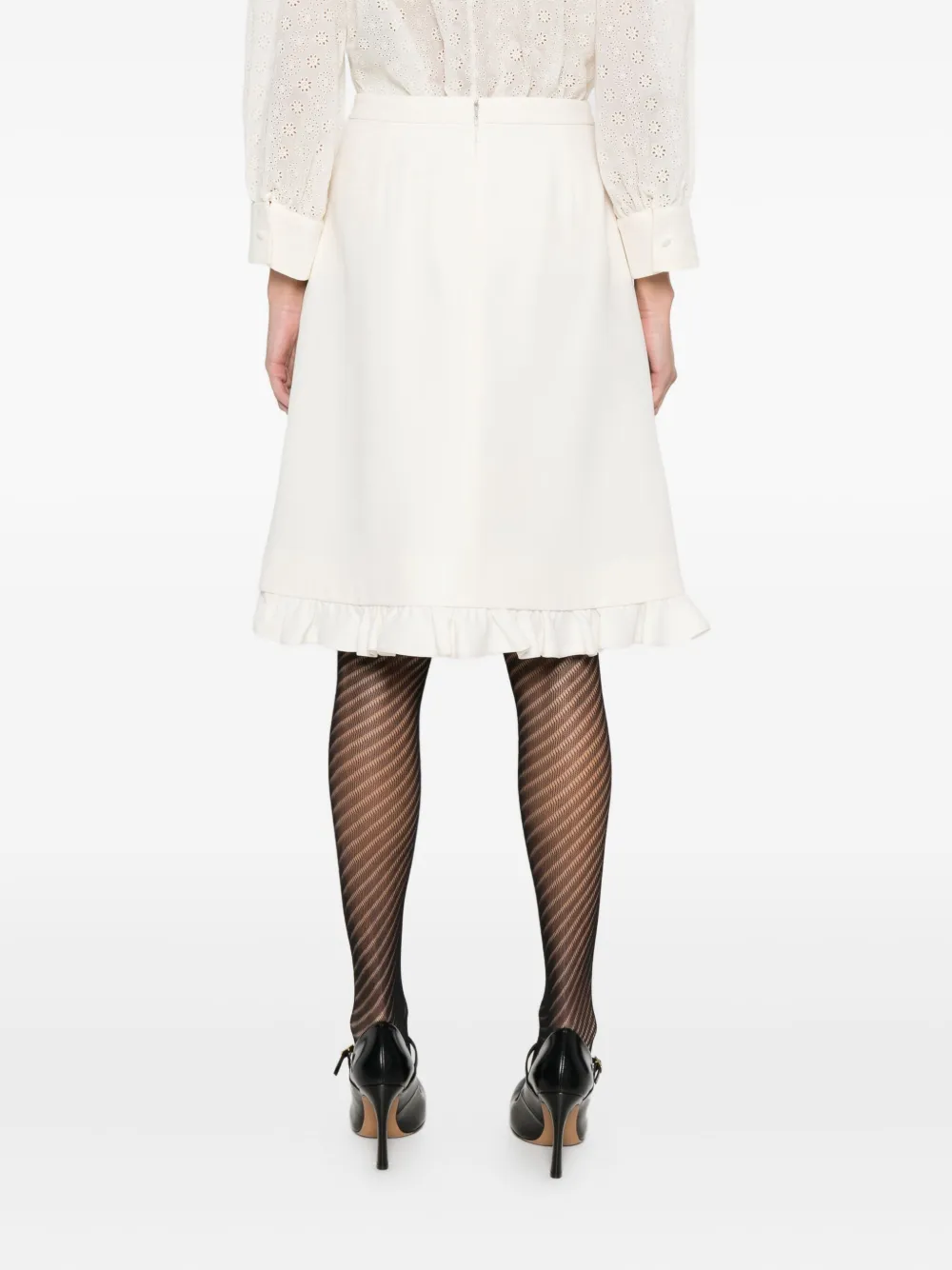 Valentino Garavani Mini-rok met ruches Wit