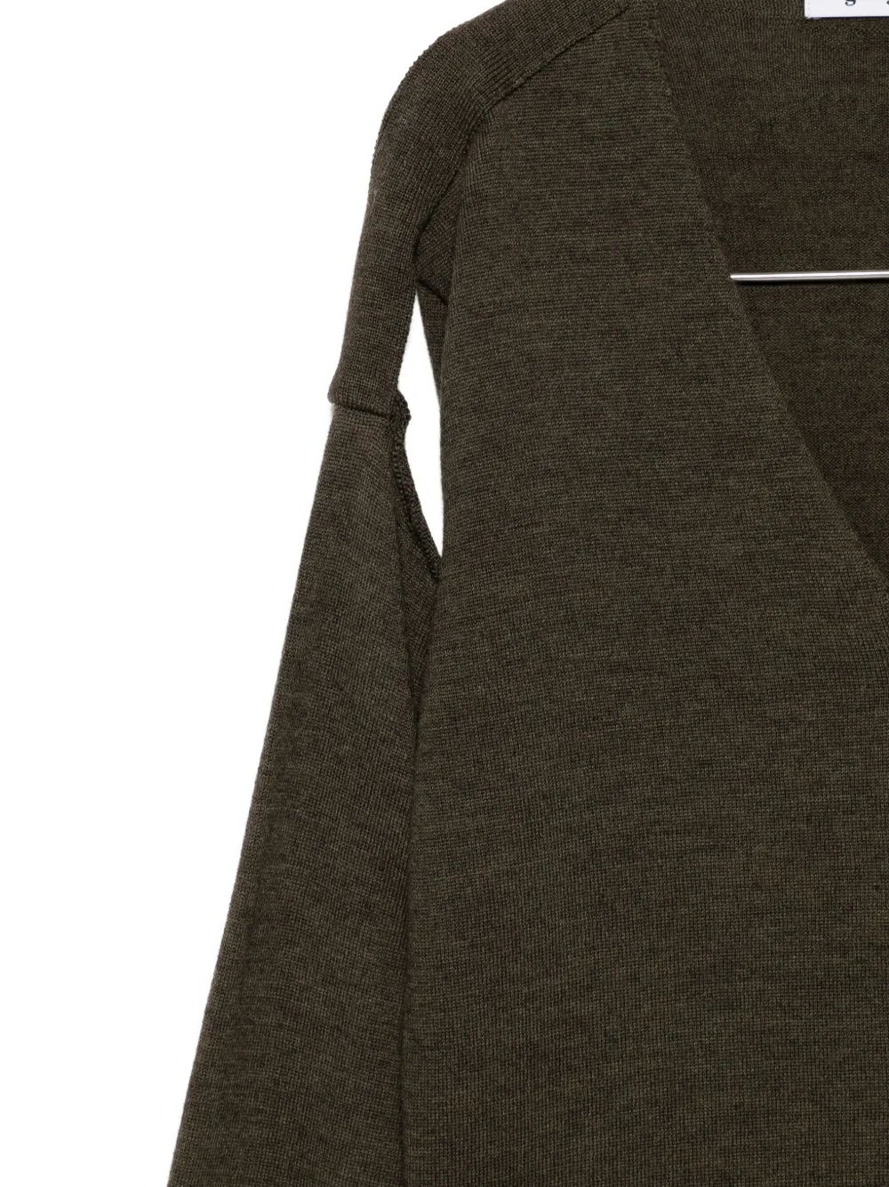 Gimaguas Button-front Shoulder-detail Cardigan In Green
