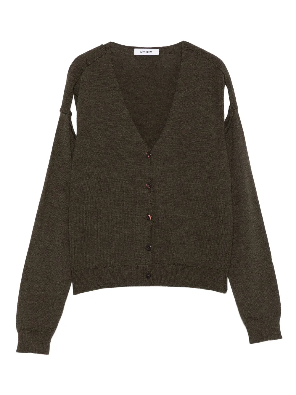 Gimaguas button-front shoulder-detail cardigan | Brown | Image 1