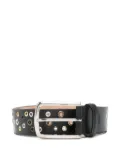 Gimaguas eyelet-embellished leather belt - Black