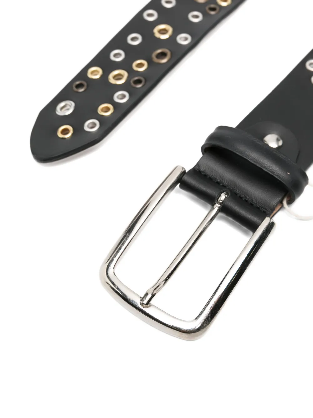 Gimaguas Leren riem met ringlets - Zwart