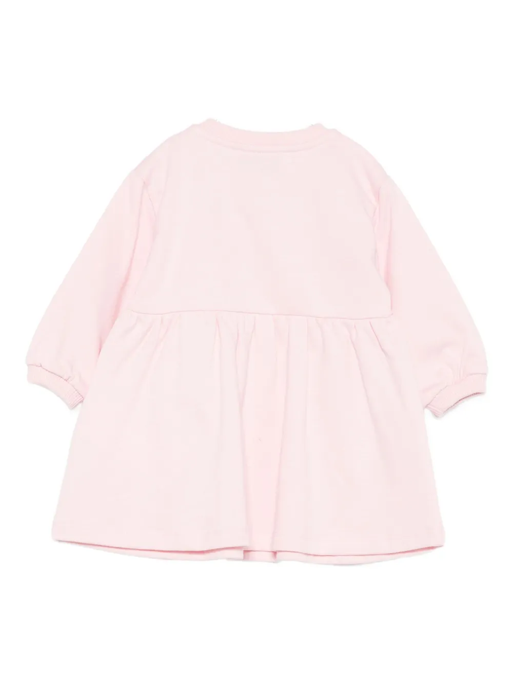 Moschino Kids Gesmockte jurk met teddybeerprint - Roze