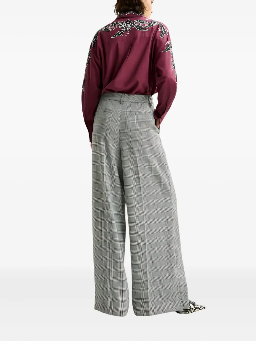 Essentiel Antwerp Check-pattern Trousers In Gray