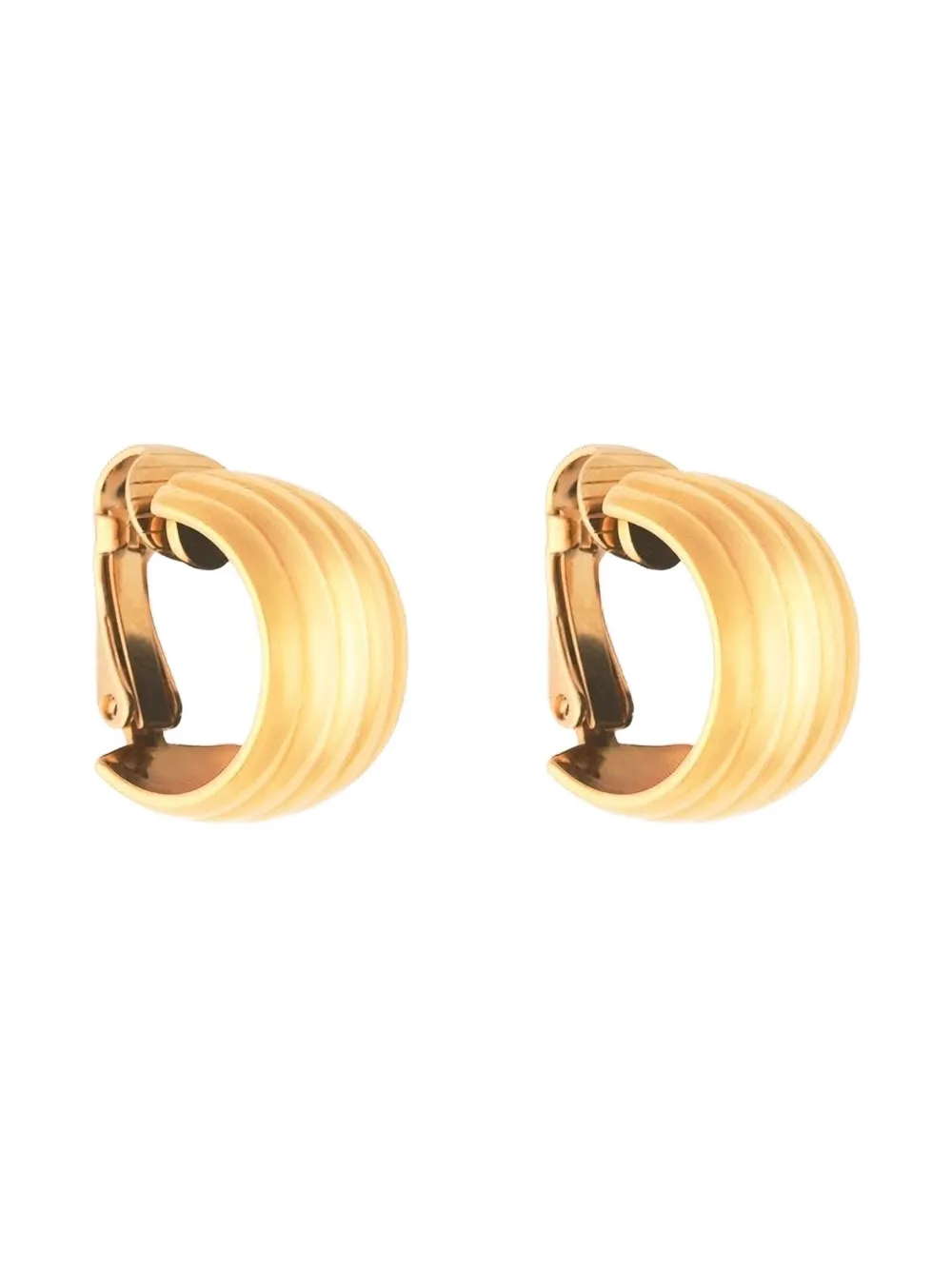 Susan Caplan Vintage 1980s ribbed demi-hoop earrings | Image 2